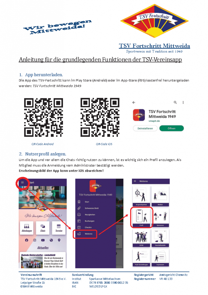 Anleitung Vereins-App