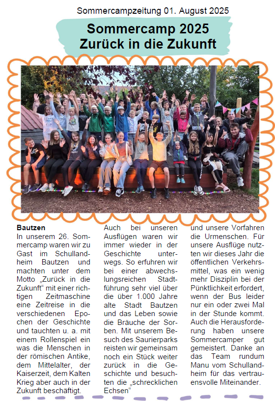 Titelbild Sommercamp-Zeitung