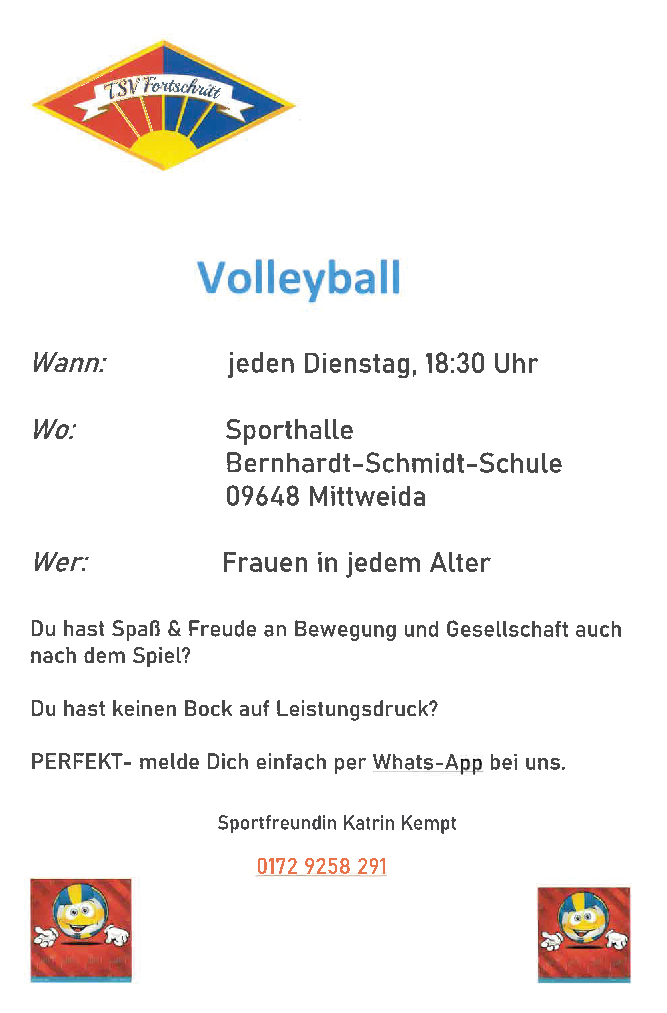 Aufruf zum Volleyball
