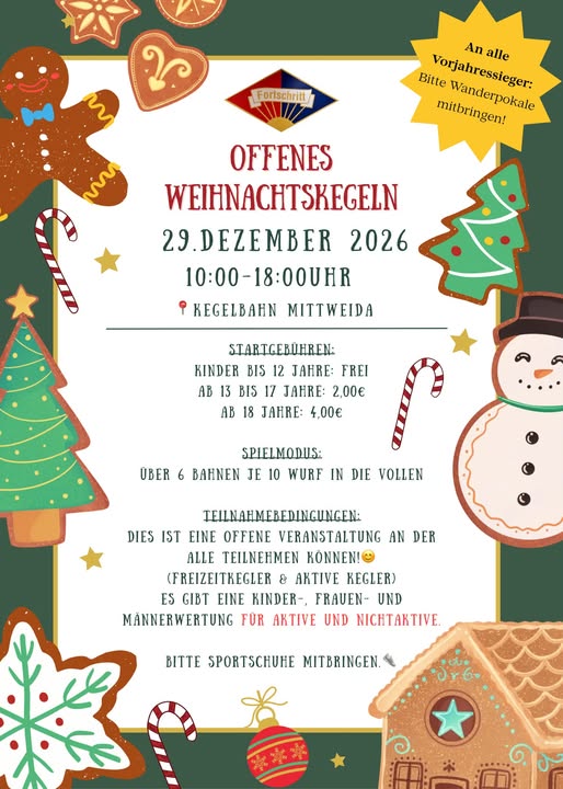 Plakat Weihnachtkegeln